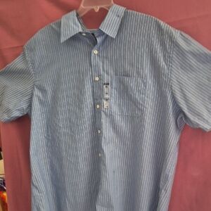 Arrow Men's Blue and White Striped Shirt NEW WITH TAG